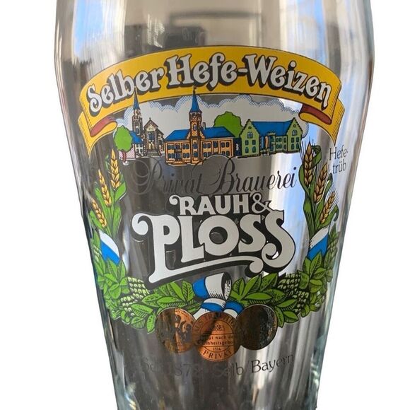 Vintage German Rauh & Ploss Pilsner Beer Glass Authentic Brew Experience Selber - Picture 8 of 13